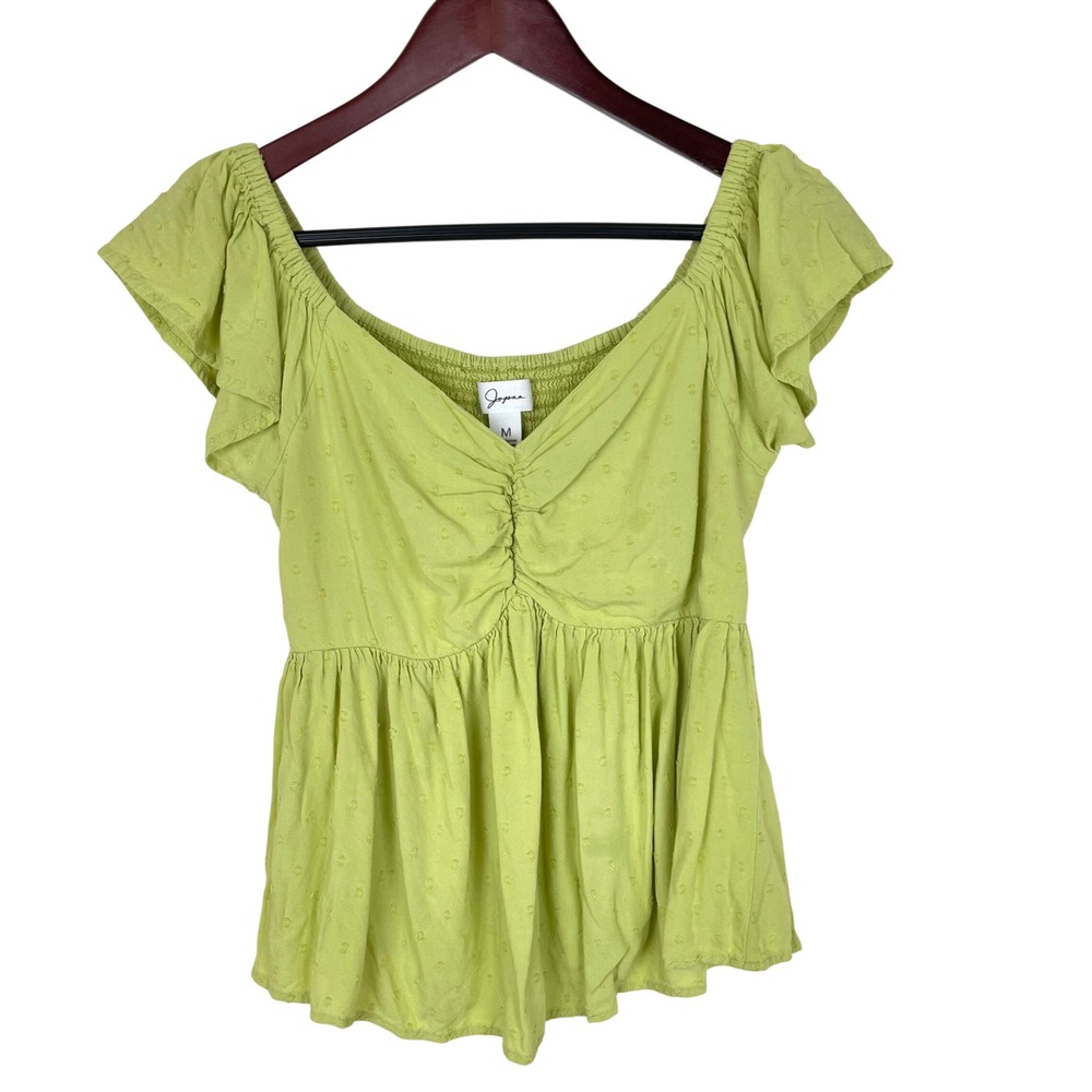Womens Top Sz M Babydoll Cottage Smocked Fairy Grunge Whimsigoth Minimalist Boho